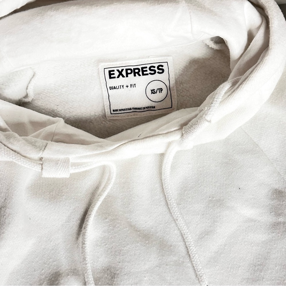 Express Men's White Drawstring Pullover Hoodie - image 5